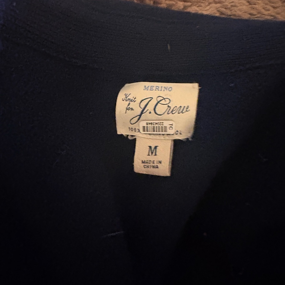 Merino Wool J. Crew zip up Sweater|โ navy/ midnight blue| medium - Picture 4 of 5